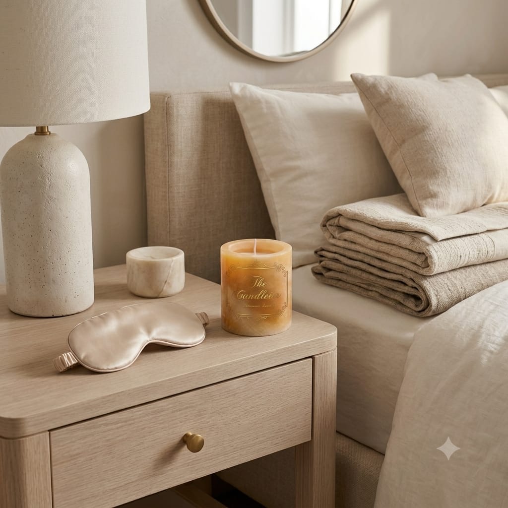 The Luxe Pillar Candle – Amber Gold